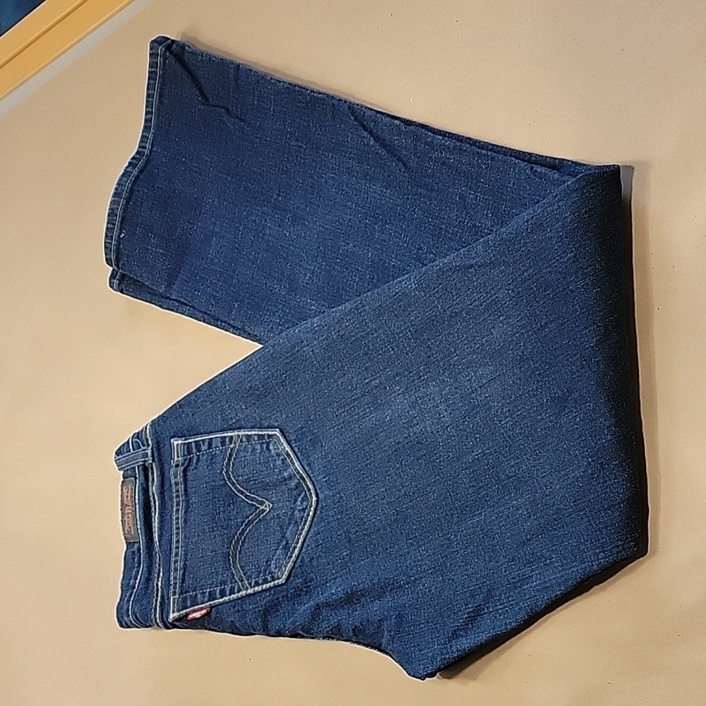 Levi's 529 Curvy Bootcut Med-Dark Wash Blue Jeans, Size 10M, Great Used Cond.